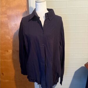 Classic Black Button-Down Shirt for Women